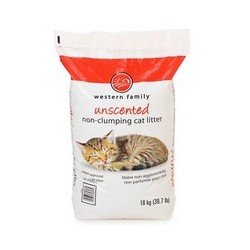 Western Family Unscented Non-Clumping Cat Litter 18 kg