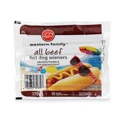 Western Family All Beef Hot Dog Wieners 375 g