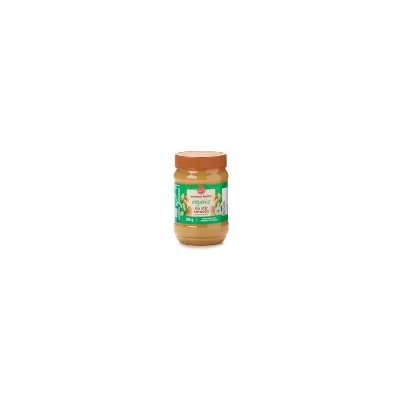 Western Family Organic No Stir Smooth Peanut Butter 500 g