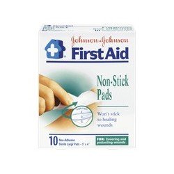 Johnson & Johnson First Aid Large Non Stick Healing Pads 10’s