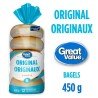Great Value Original Bagels 6’s 450 g