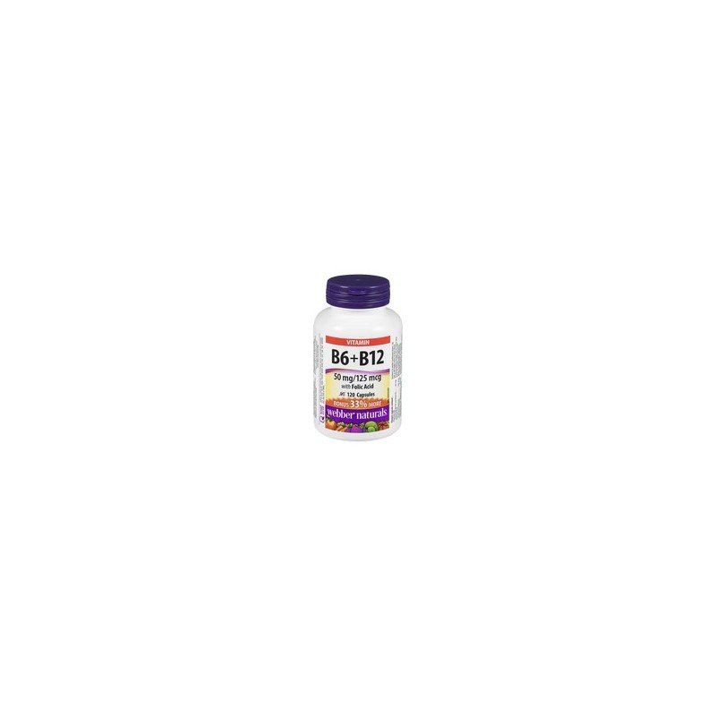 Webber Naturals B6+B12 50 mg/125 mcg 120's