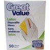 Great Value Latex Disposable Gloves 50's