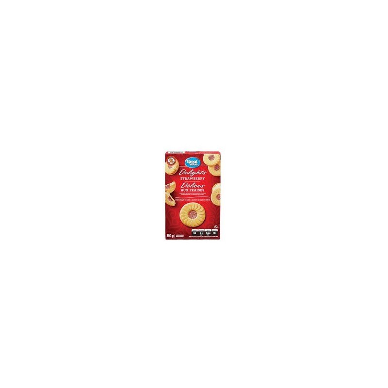 Great Value Delights Strawberry Creme Filled Cookies 300 g