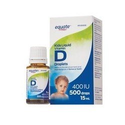 Equate Kids Liquid Vitamin D Droplets 400 IU 500 Drops 15 ml