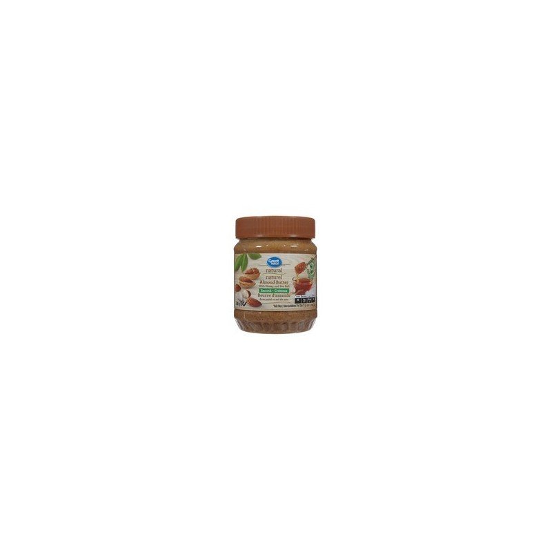 Great Value Natural Smooth Almond Butter with Honey and Sea Salt 340 g