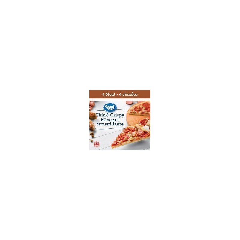 Great Value Thin & Crispy 4 Meat Pizza 390 g