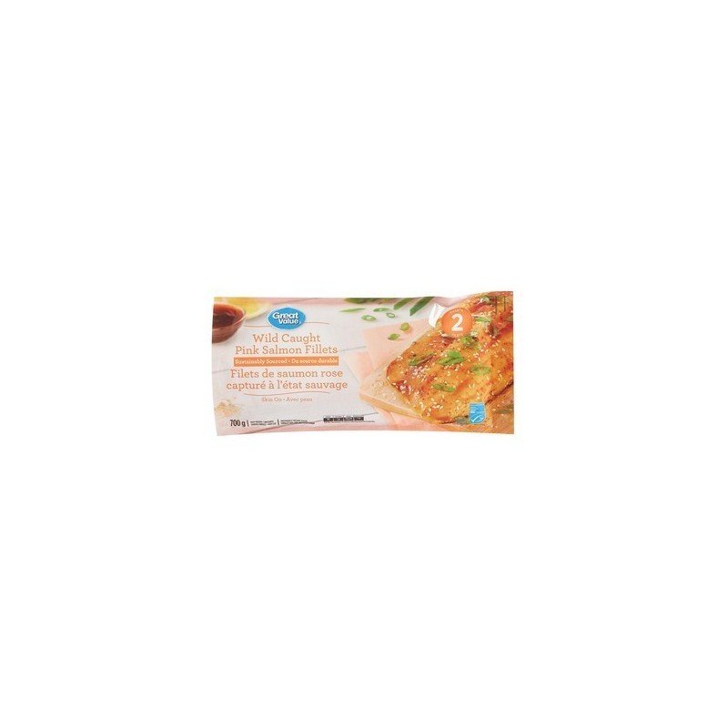 Great Value Wild Caught Pink Salmon Fillets Skin On 700 g
