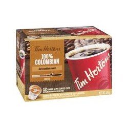 Tim Hortons 100% Colombian Fine Grind Dark Medium Roast Coffee K-Cups 12's