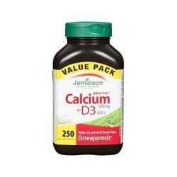 Jamieson Mega Cal Calcium + D3 650 mg/400 IU Mini-Tab Caplets 250’s