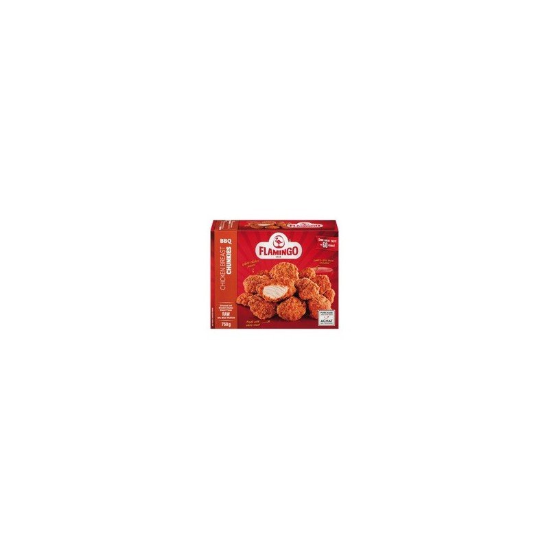 Flamingo Raw Chicken Breast Chunkies BBQ 750 g