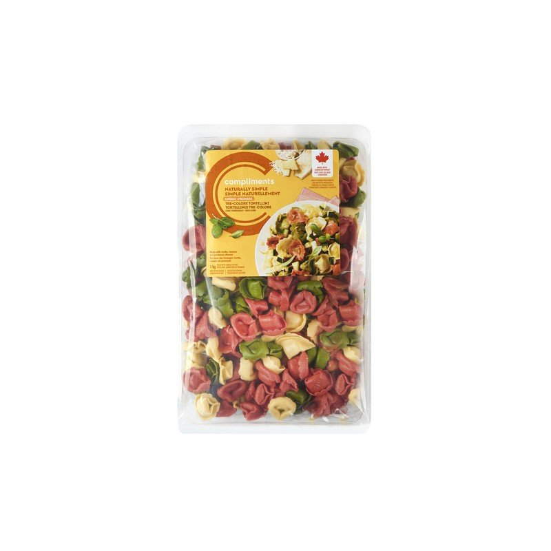 Compliments Naturally Simple Tre-Colore Cheese Filled Tortellini Pasta 1 kg