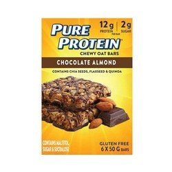 Pure Protein Chewy Oat Gluten Free Bars Chocolate Almond 6 x 50 g