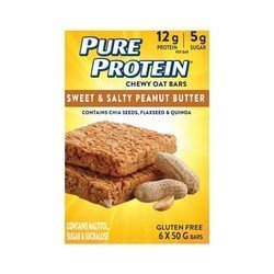 Pure Protein Chewy Oat Gluten Free Bars Sweet & Salty Peanut Butter 6 x 50 g