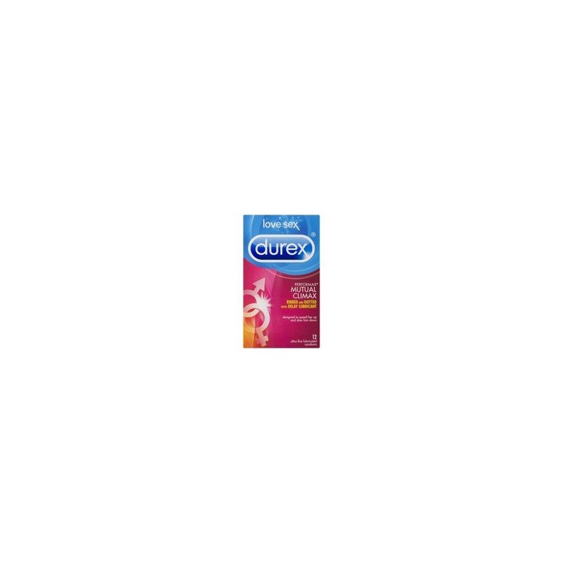 Durex Love Sex Performax Mutual Climax Ribbed and Dotted with Delay Lubricant Ultra Fine Lubricated Condoms 12’s