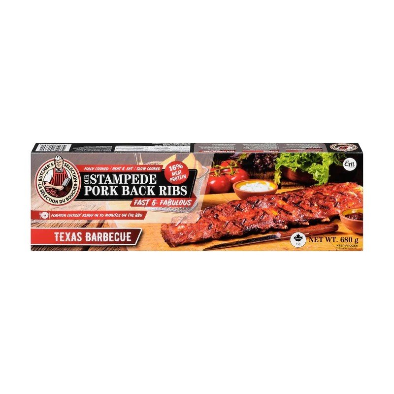 Butcher's Selection Stampede Texas Barbecue Pork Back Ribs 680 g