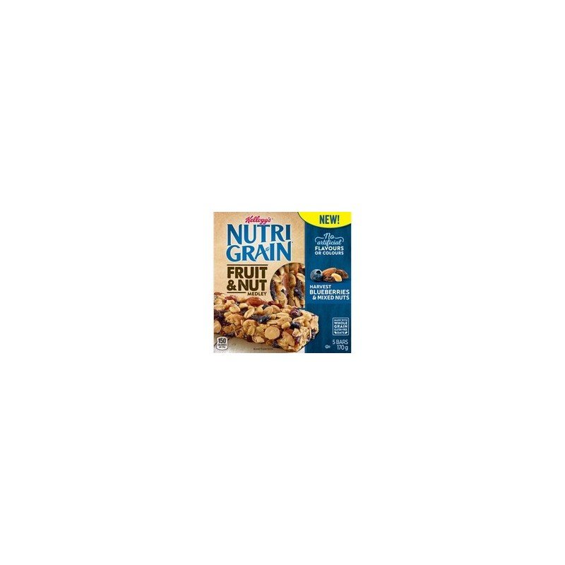 Kellogg's Nutri-Grain Fruit & Nut Bars Blueberries Mixed Nuts 5's