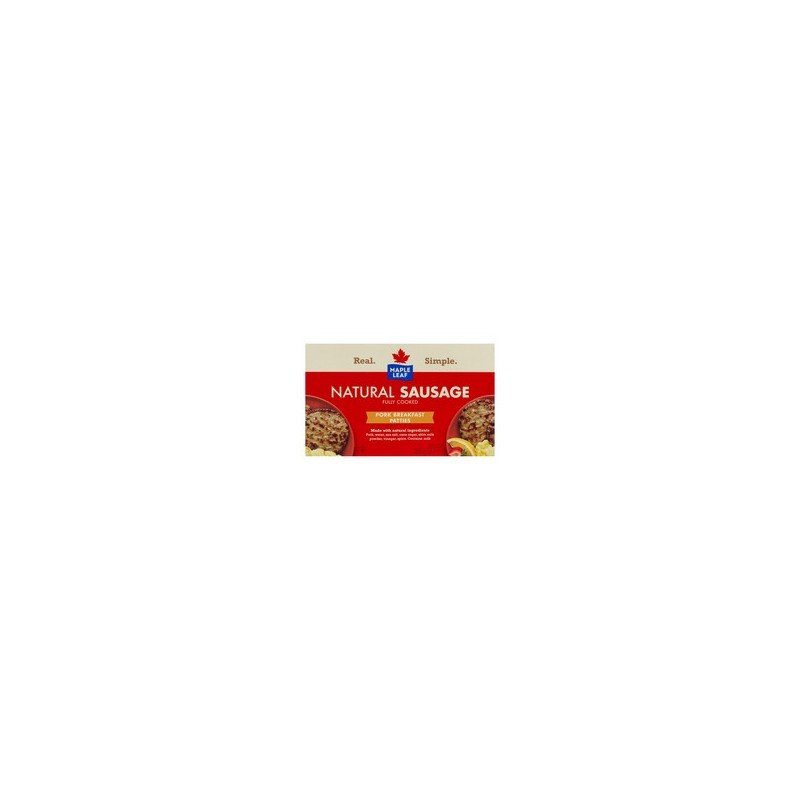 Maple Leaf Natural Pork Breakfast Sausage Patties Fully Cooked 300 g