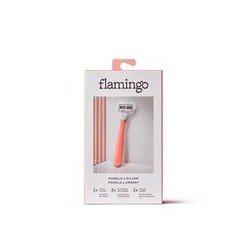 Flamingo Women’s 5-Blade Razor with Replacement Blade Cartridge Pomelo
