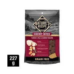 Nature’s Recipe Chewy Bites Grain Free Turkey Pea & Carrot Recipe Dog Treats 227 g