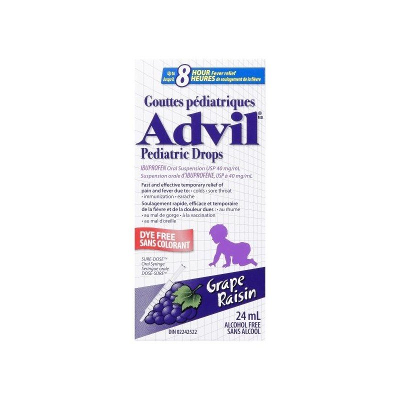 Advil Pedriatric Drops Grape Dye-Free 24 ml