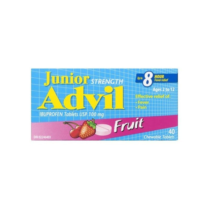 Junior Strength Advil 100 mg Chewable Fruit 40's