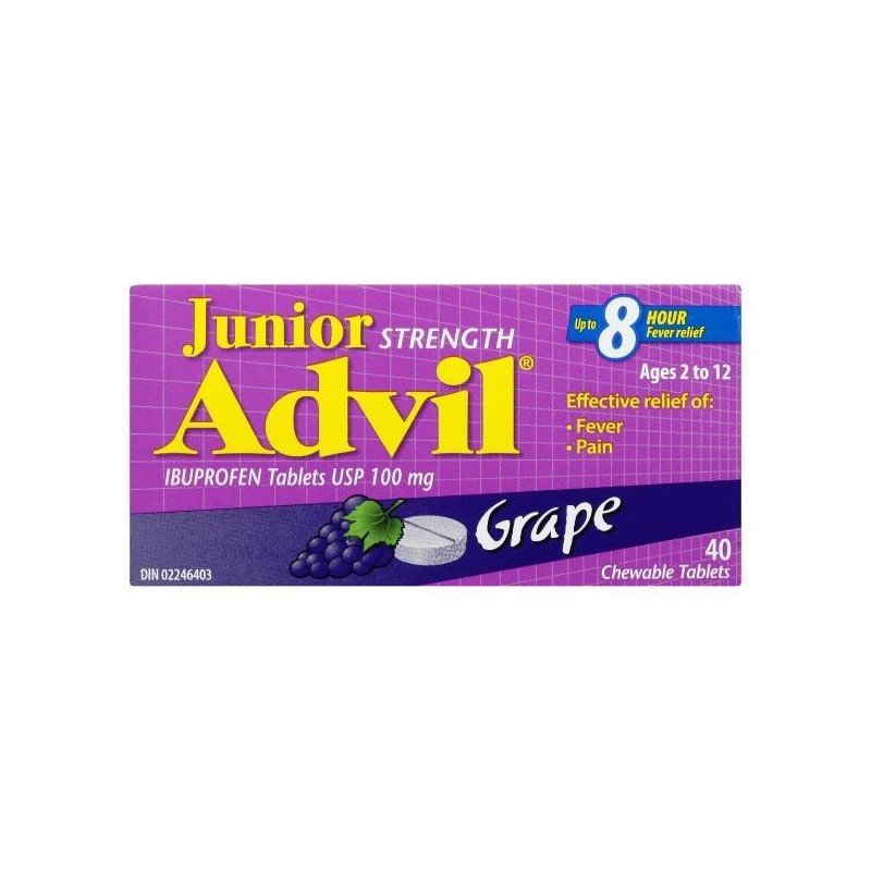 Junior Strength Advil 100 mg Chewable Grape 40's