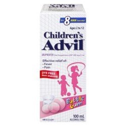 Children's Advil Fever & Pain Dye-Free Liquid Bubble Gum 100 ml