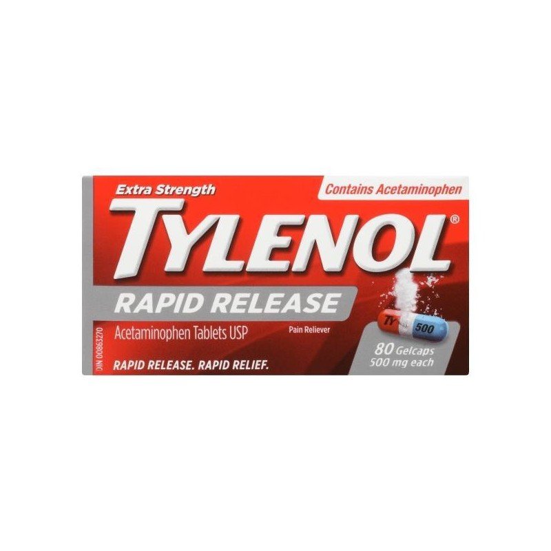 Tylenol Rapid Release Gelcaps 500 mg 80's
