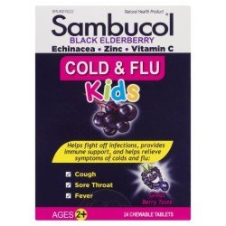 Sambucol Black Elderberry Cold & Flu Kids Chewable Tablets 24’s