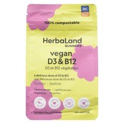 Herbaland Gummies Vegan D3 & B12 Raspberry 90’s