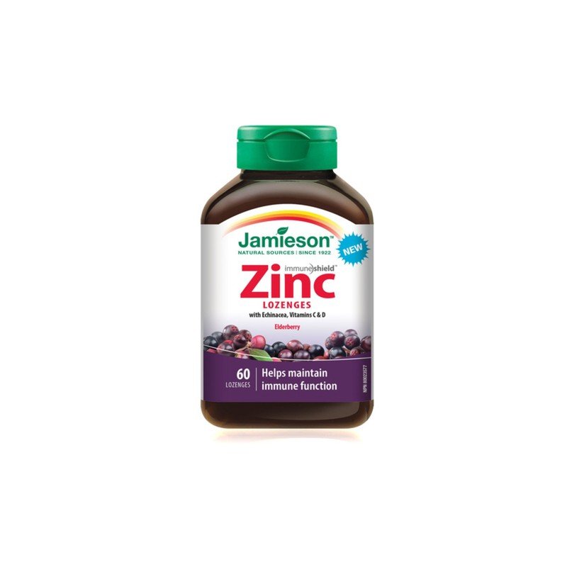 Jamieson Zinc Lozenges with Echinacea Vitamin C & D Elderberry 60’s