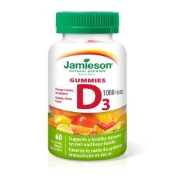 Jamieson Vitamin D Gummies 1000 IU Orange Strawberry Lemon 60's