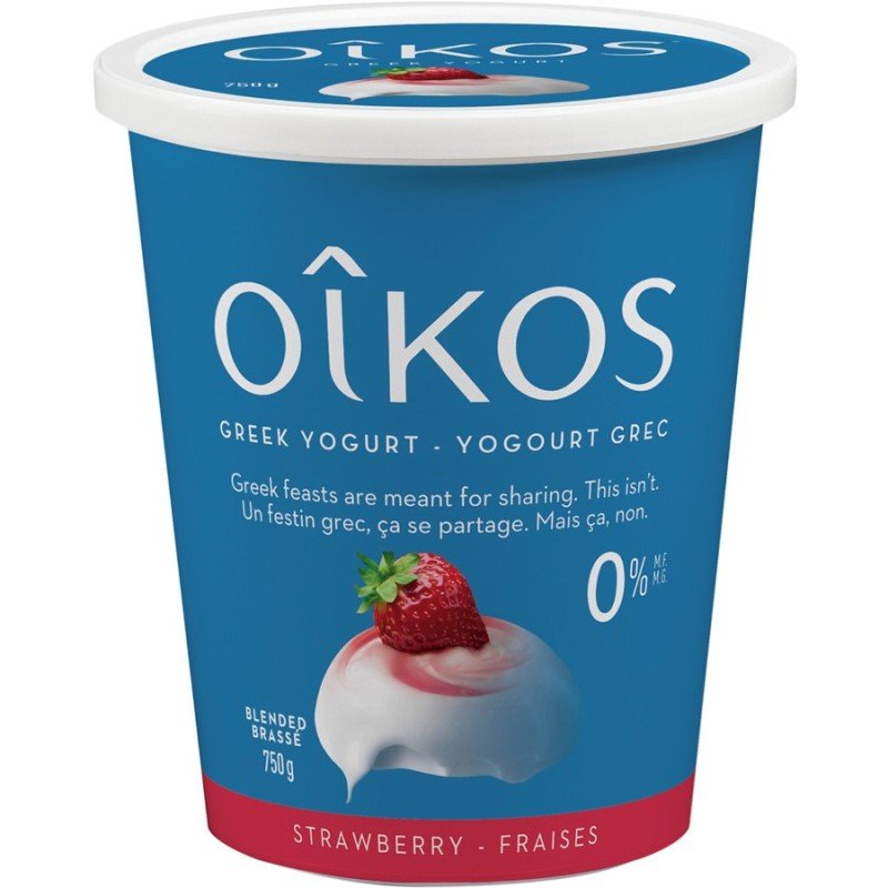 Oikos Greek Yogurt Strawberry 0% 750 g