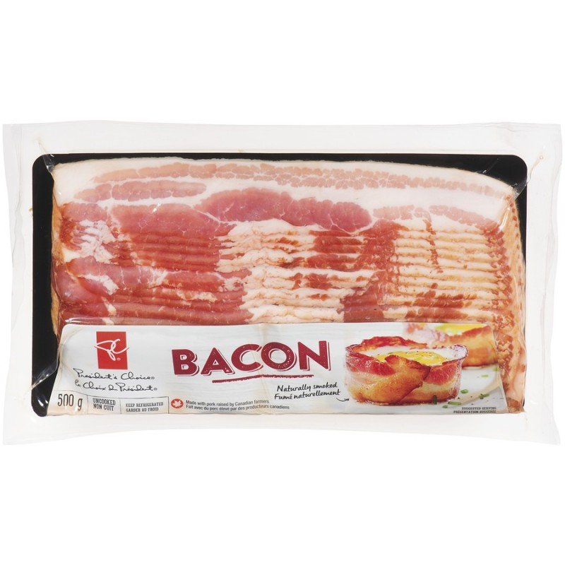 PC Naturally Smoked Sliced Bacon 500 g
