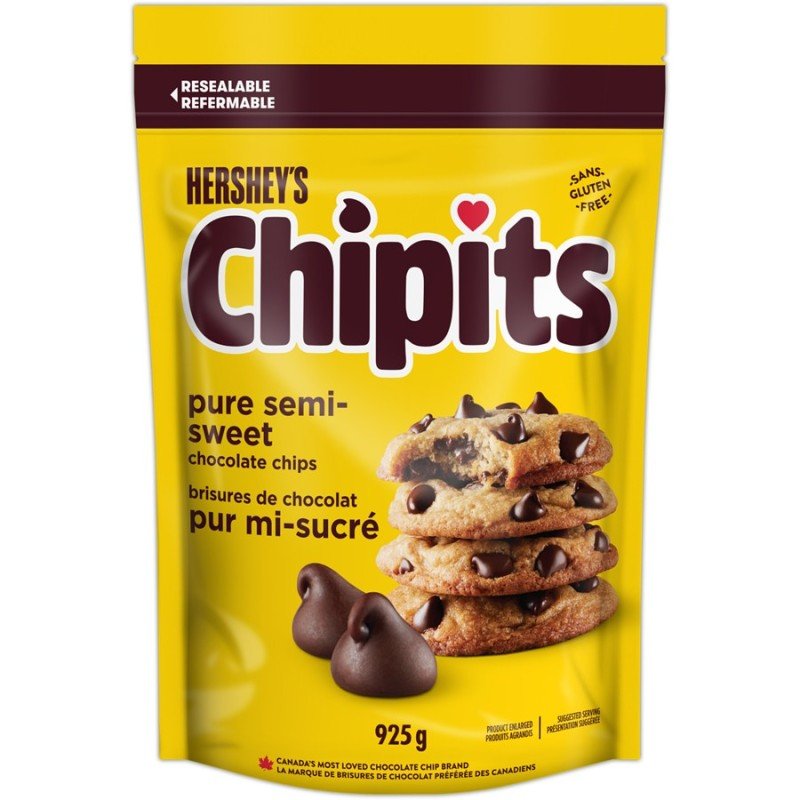 Hershey Chipits Pure Semi-Sweet Chocolate Chips 925 g