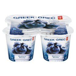 PC Greek Yogurt Blueberry 0% 4 x 100 g