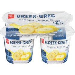 PC Greek Yogurt Banana 2% 4 x 100 g