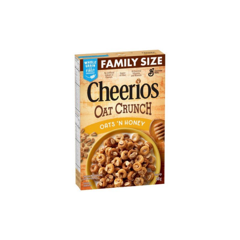 General Mills Family Size Cereal Cheerios Oat Crunch Oats ‘n Honey 516 g