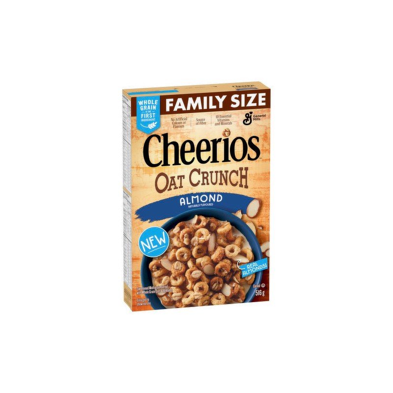 General Mills Family Size Cereal Cheerios Oat Crunch Almond 516 g