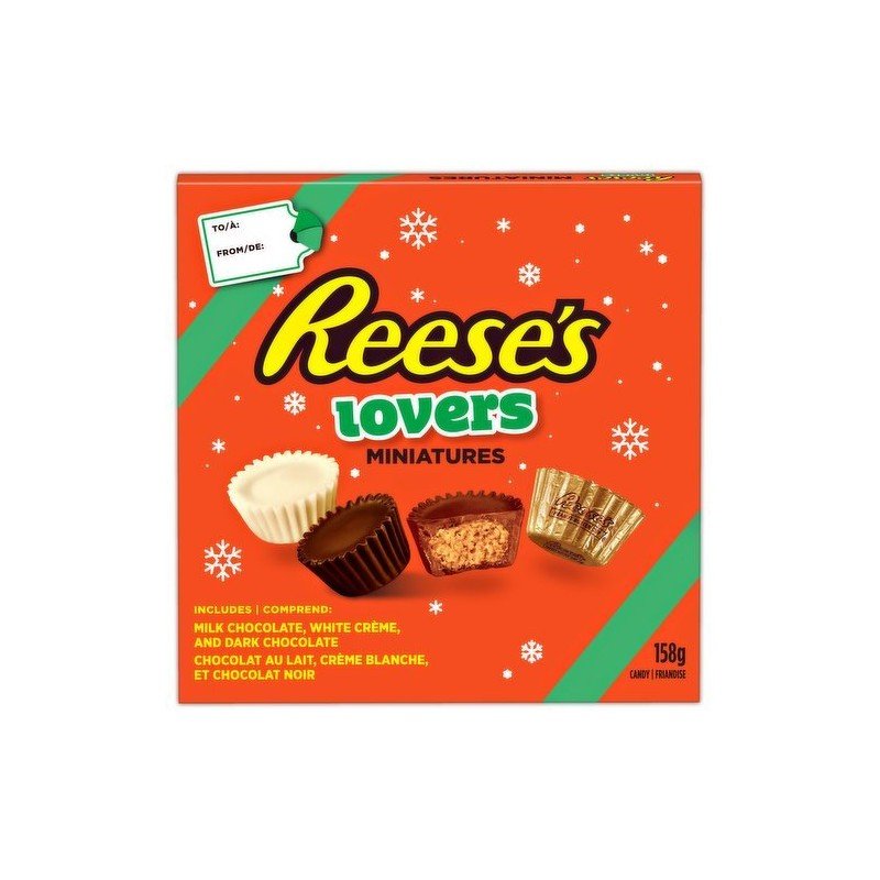 Hershey Reese’s Lovers Miniatures Milk Chocolate-White Creme & Dark Chocolate Candy 158 g
