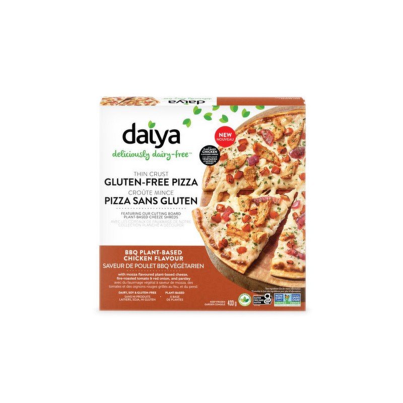 Daiya Deliciously Dairy Free Thin Crust BBQ Plant-Based Chicken Flavor Pizza Gluten-Free 433 g