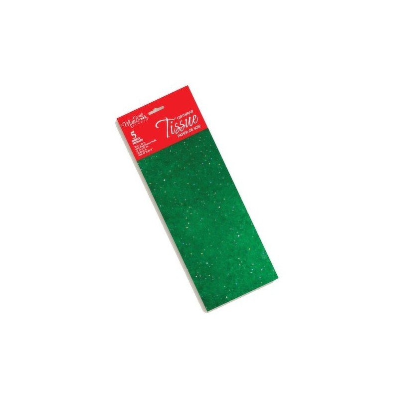 Millbrook Studios Christmas Tissue Green Sequin 5's