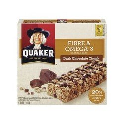 Quaker Fibre & Omega-3 Granola Bars Dark Chocolate Chunk 175 g