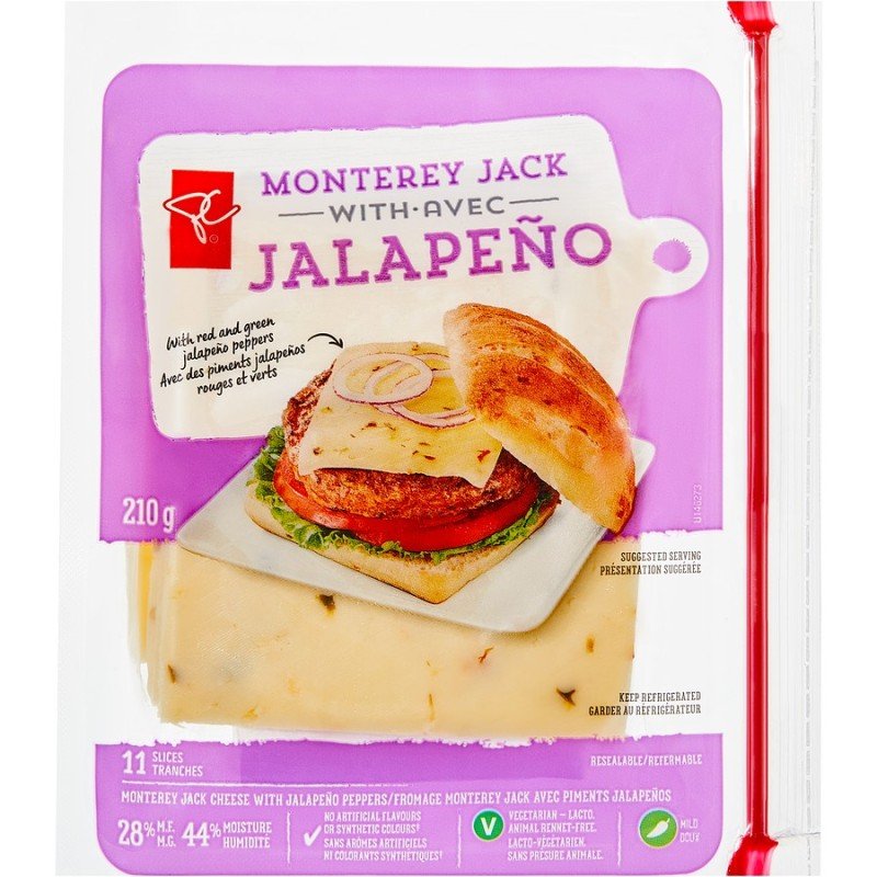 PC Monterey Jack with Jalapeno Sliced Cheese 210 g