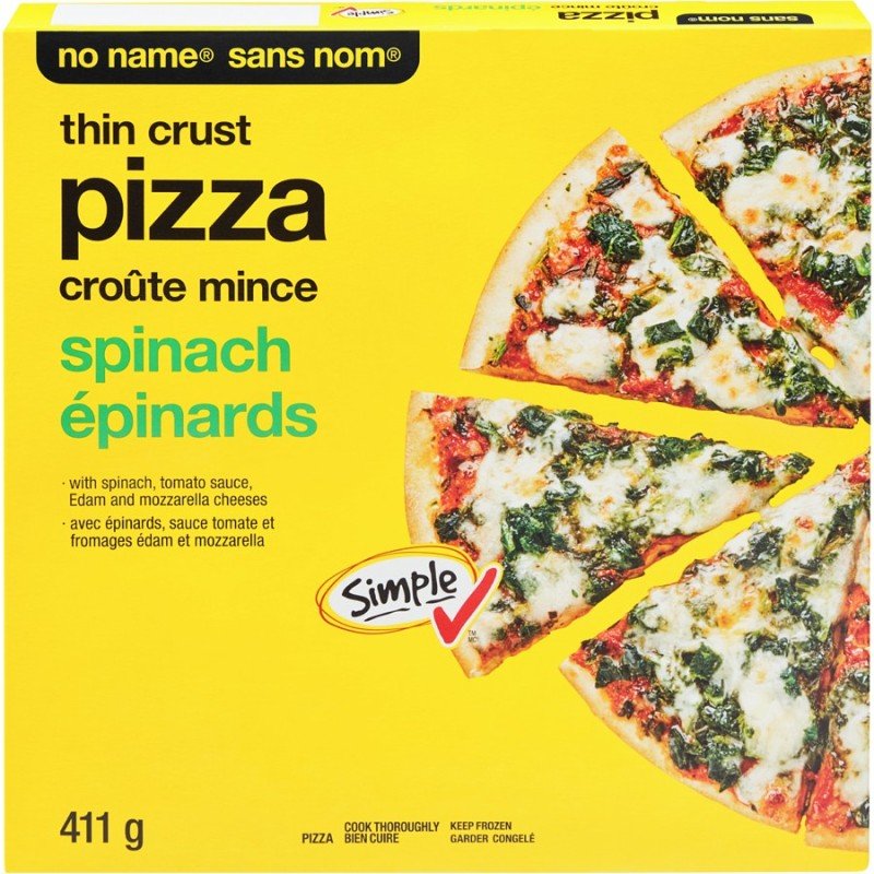 No Name Thin Crust Pizza Spinach 411 g