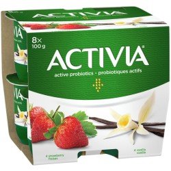 Danone Activia Yogurt Strawberry Vanilla 8 x 100 g