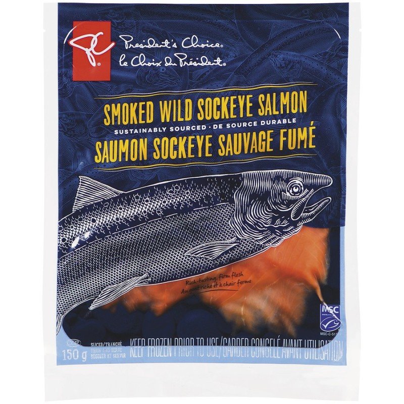 PC Smoked Wild Sockeye Salmon 150 g