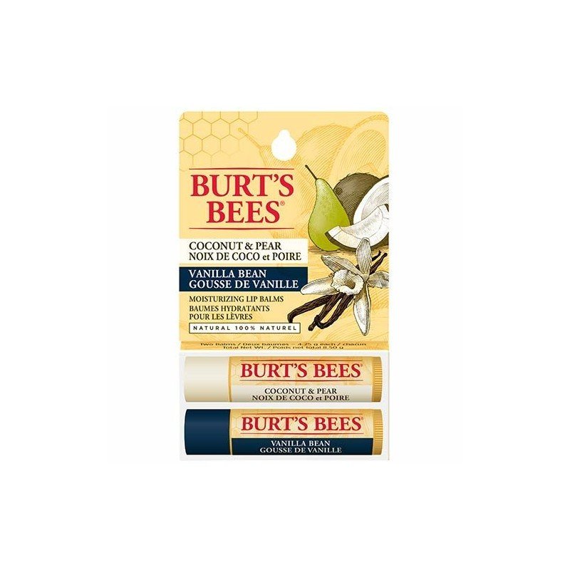 Burt’s Bees Coconut & Pear and Vanilla Bean Moisturizing Lip Balm Duo Pack 2 x 4.25 g