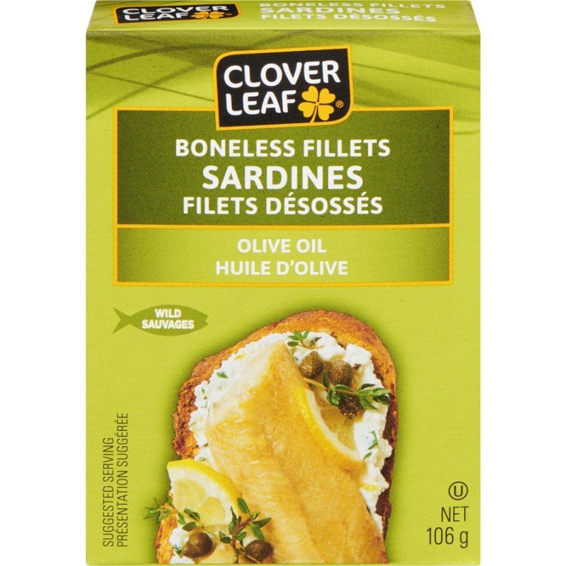 Clover Leaf Boneless Fillets Sardines Olive Oil 106 g